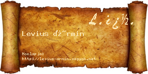 Levius Ármin névjegykártya
